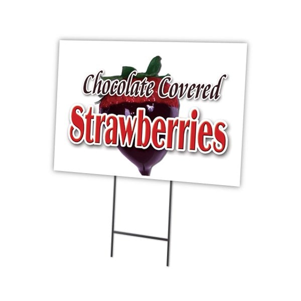 Chocolate Covered Stra Yard & Stake outdoor plastic coroplast window, C-1824 Chocolate Covered Stra